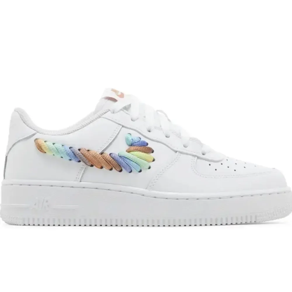 NIKE AIR FORCE 1 Low LV8 Easy On PS Rainbow Puff Sneakers Shoes Youth 2.5 2.5Y